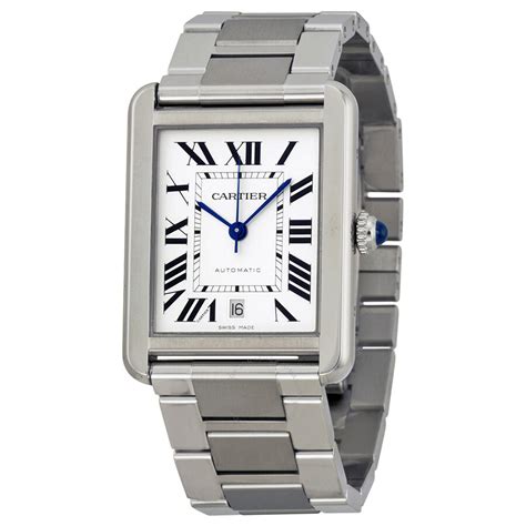 cartier tank for men|stainless steel cartier tank man.